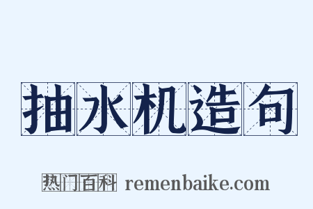 抽水机造句是什么意思的图片